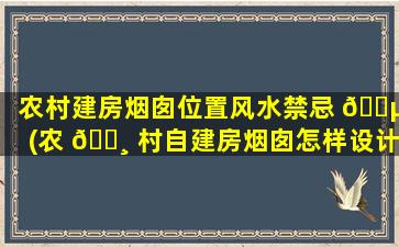 农村建房烟囱位置风水禁忌 🌵 (农 🕸 村自建房烟囱怎样设计好)